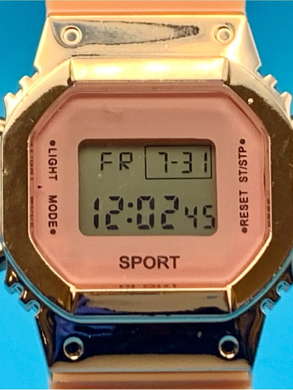 Unisex Digital Wristwatch Chrono Day Date Backlight Alarm Silicone Band Working